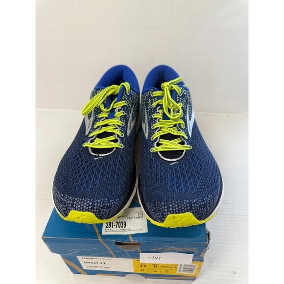 -1107 Brooks Ghost 11, Blue, Mens Running Shoes-US 11 Mens - Picture 3 of 5
